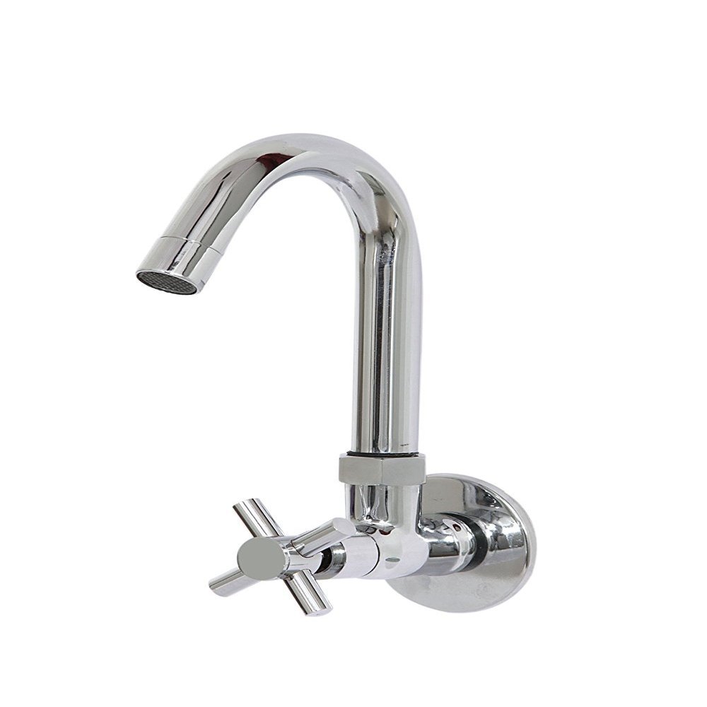 SBD Wall Mounted Chrome Finished Sink Cock Tap for Kitchen/Bathroom Corsa (Silver)