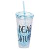 GTC Attractive Acrylic Frosty Mason Ice Cup with strew and lid Freezing Gel for Juice, Soft Drinks, Water Capacity 650 ml for Birthday Gift/Anniversary Gift and Home Decoration 0068 (Blue) view 1