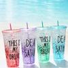 GTC Attractive Acrylic Frosty Mason Ice Cup with strew and lid Freezing Gel for Juice, Soft Drinks, Water Capacity 650 ml for Birthday Gift/Anniversary Gift and Home Decoration 0068 (Blue) view 3