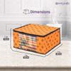 PrettyKrafts Set of 6 Non-Woven Printed Foldable Saree Covers/Wardrobe Organizer With Transparent Window And Zip/Clothes Storage Bag For Women's Lehenga, Suit Saree & Other Accessories (Orange) view 3