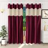 Honey Traders Polyresin Grommet Door Curtain, 7 Feet, Purple, Pack of 2, Floral(Eyelet), Washable view 1