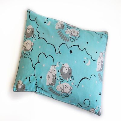 Silverlinen 100% Cotton Counting Sheep Single Pillow Cover with Piping for Kids Room for Boys (Pillow NOT Included) - Blue (Size: 18x27 Inches)