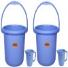 Saurabh Shaktiman Plastic Unbreakable 10 L Bucket with 1 L Mug (Blue) Combo Set of 4 , Standard Size view 1