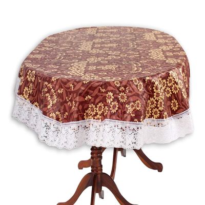 Stylista Table Cover Oval Shaped with White Border lace WxL 54x78 inches