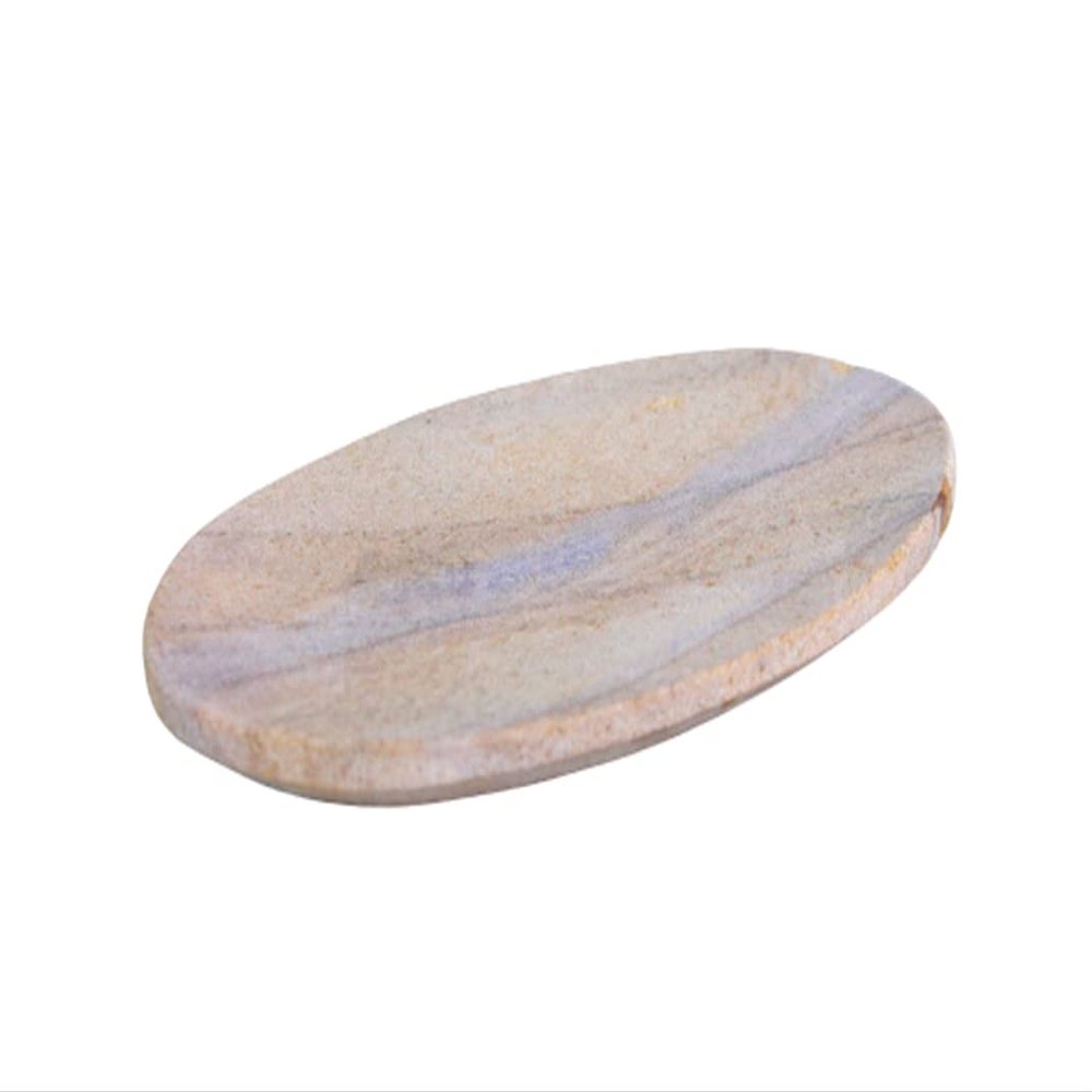 KLEO Natural Stone Soap Dish Made of Natural Water Absorbent Rainbow Stone - Unique Bath Kitchen Accessories