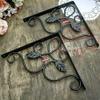 NAYAB Metal Heavy Duty Shelf Brackets & Supports L Angle Shape Corner Brace Joint Holder Home Improvement Hardware - 1 Pair (2 Leaf Black) view 1