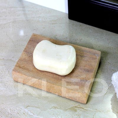 Stonkraft Natural Water Absorbent & Rigged Soap Dish Soap Holder Made of Natural Rainbow Stone - Unique Bath Bathroom Accessories