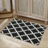 THE HOME TALK Printed Handmade Cotton Carpet | Tufted & Printed Mats | Area Rugs for Bedroom, Center Table, Living Room, Drawing Room, Hall | Machine Washable | 50X100 CM | Black view 2