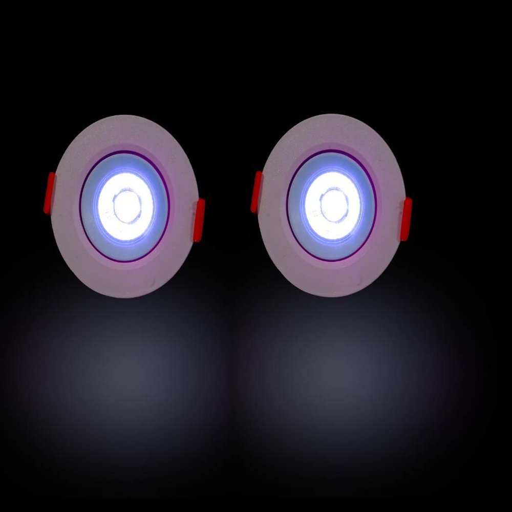 D'Mak Round Blue Color LED Ceiling COB Spot Light, 3 Watts - Pack of 2