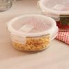 Femora Borosilicate Glass Containers for Kitchen | 1 Year Warranty | Container Boxes for Storage, Storage Box for Kitchen with Air Vent Lid, Microwave Safe Utensils, Round (Set of 1-580ml) view 1