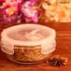 Femora Borosilicate Glass Containers for Kitchen | 1 Year Warranty | Container Boxes for Storage, Storage Box for Kitchen with Air Vent Lid, Microwave Safe Utensils, Round (Set of 1-580ml) view 2