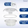 Femora Borosilicate Glass Containers for Kitchen | 1 Year Warranty | Container Boxes for Storage, Storage Box for Kitchen with Air Vent Lid, Microwave Safe Utensils, Round (Set of 1-580ml) view 3