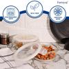 Femora Borosilicate Glass Containers for Kitchen | 1 Year Warranty | Container Boxes for Storage, Storage Box for Kitchen with Air Vent Lid, Microwave Safe Utensils, Round (Set of 1-580ml) view 4