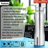 Signoraware Oxy Single Walled Stainless Steel Fridge Water Bottle Matte Finish, 750ml/30mm, Silver view 4