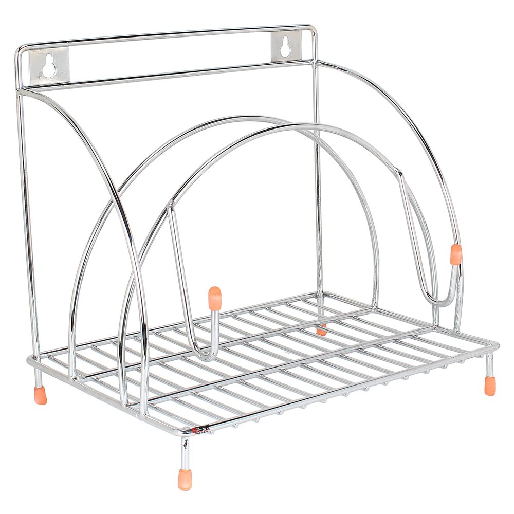 OSE Round 4 In 1 Rolling Pin Holder | Chakla Belan Stand | All In One Rack (Stainless Steel)