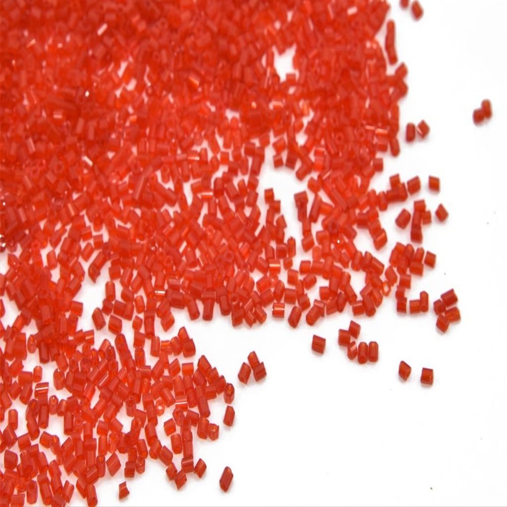 The Design Cart Transparent Orange 2 Cut Beads/Glass Seed Beads (11/0-2.0 mm) (100 Grams) Standard Quality, for ? Jewellery Making, Beading, Arts and Crafts and Embroidery.