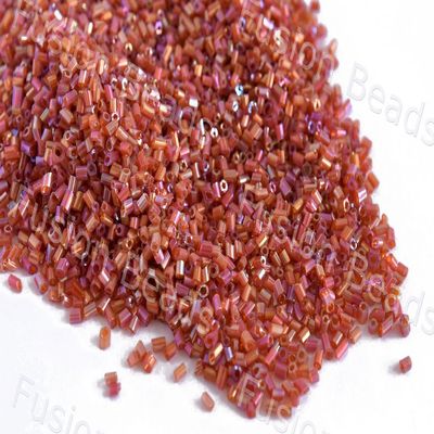 The Design Cart Transparent Rainbow Red 2 Cut Beads/Glass Seed Beads (11/0-2.0 mm) (100 Grams) Standard Quality, for Jewellery Making, Beading, Arts and Crafts and Embroidery.