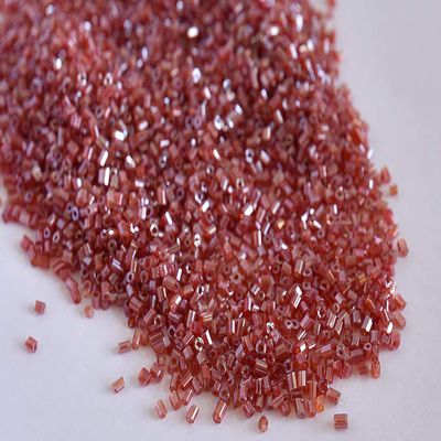 The Design Cart Transparent Luster Red 2 Cut Beads/Glass Seed Beads (11/0-2.0 mm) (100 Grams) Standard Quality, for ? Jewellery Making, Beading, Arts and Crafts and Embroidery.