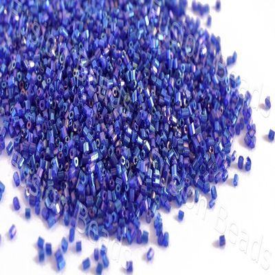 The Design Cart Transparent Rainbow Blue 2 Cut Beads/Glass Seed Beads (11/0-2.0 mm) (100 Grams) Standard Quality, for Jewellery Making, Beading, Arts and Crafts and Embroidery.