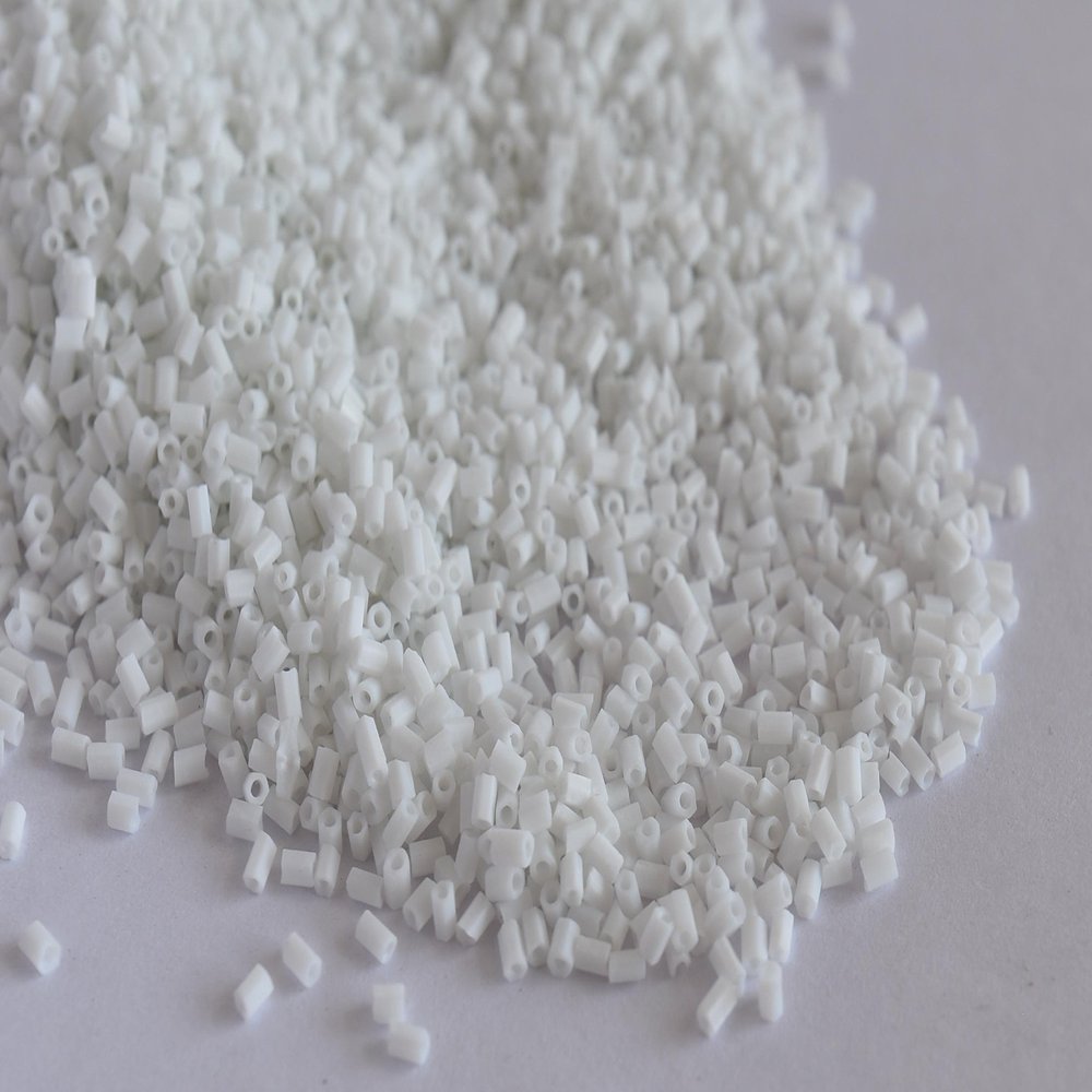 The Design Cart Opaque White 2 Cut Beads/Glass Seed Beads (15/0-1.5 mm) (100 Grams) Standard Quality, for ? Jewellery Making, Beading, Arts and Crafts and Embroidery.