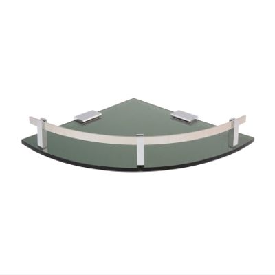 Spiry 9x9 inch Acrylic Wall Mount Bathroom Corner Shelf-Rack-Wall Shelves(Black)