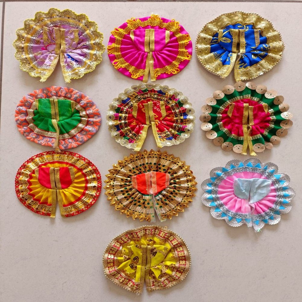 VARNI CREATION Silk God Poshak (5 inch, Multicolour)