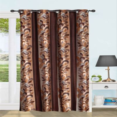 Honey Traders Polyresin Grommet Door Curtain, (7 Feet, Brown)