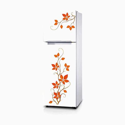 AH Decals Vinyl PVC Autumn Branch Wall Fridge Sticker, 35.43 x 35.43 Inches, Orange