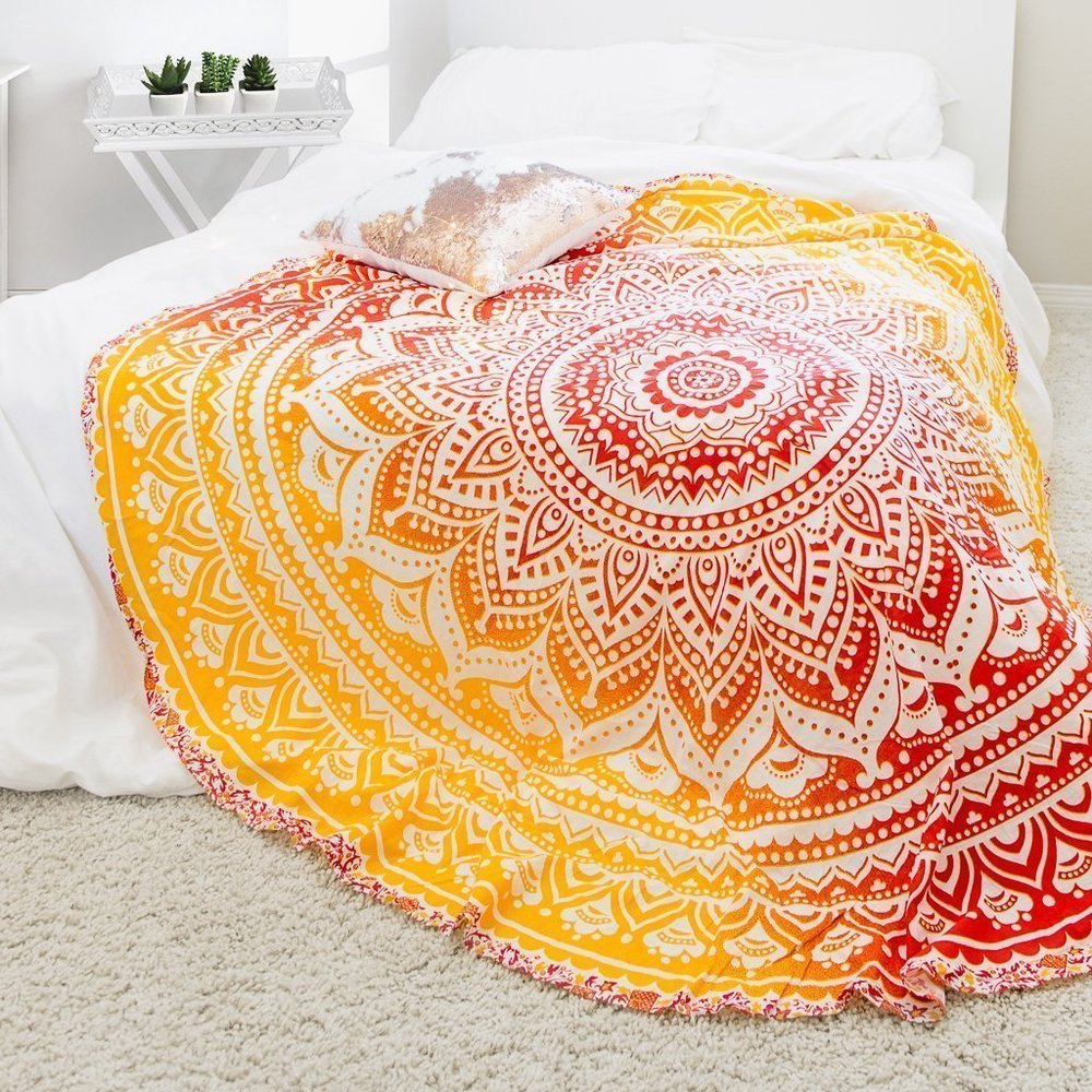 TI AMO Textile Export Tapestry Mandala Round Center Cotton Abstract Table Cover (Standard Size)