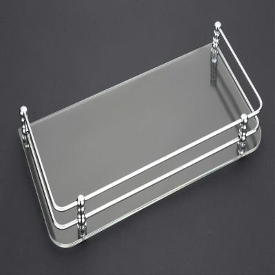 Spiry Stylist 12x5 Inch Acrylic Wall Mount Bathroom Shelf, Rack for Kitchen & Bathroom(Clear)