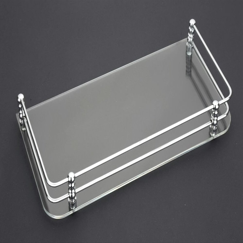 Spiry Stylist 12x5 Inch Acrylic Wall Mount Bathroom Shelf, Rack for Kitchen & Bathroom(Clear)