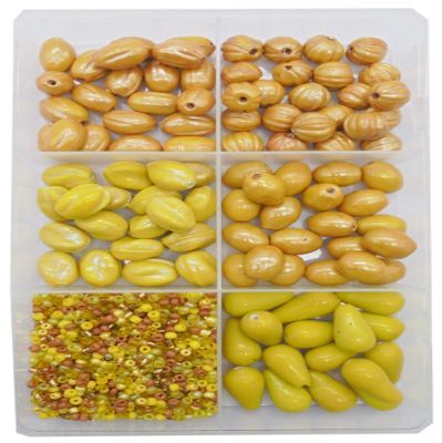 eshoppee 300 gm Yellow Color Handmade lampwork Fancy Glass Beads for Jewellery Making kit Art and Crafts Materials for Necklace Bracelet Earring Making Materials DIY kit (Yellow 4)