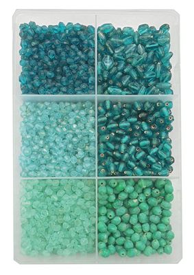 eshoppee 300 gm Green Color Multi Shape Glass Beads for Jewellery Making kit Art and Crafts Materials for Necklace Bracelet Earring Making Materials DIY kit (Black 4)