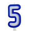 Funcart Blue and White Numerical 5 Style Candle for 5th Birthday Decoration/Cake Topper,Cake Decoration,Birthday Decoration view 1