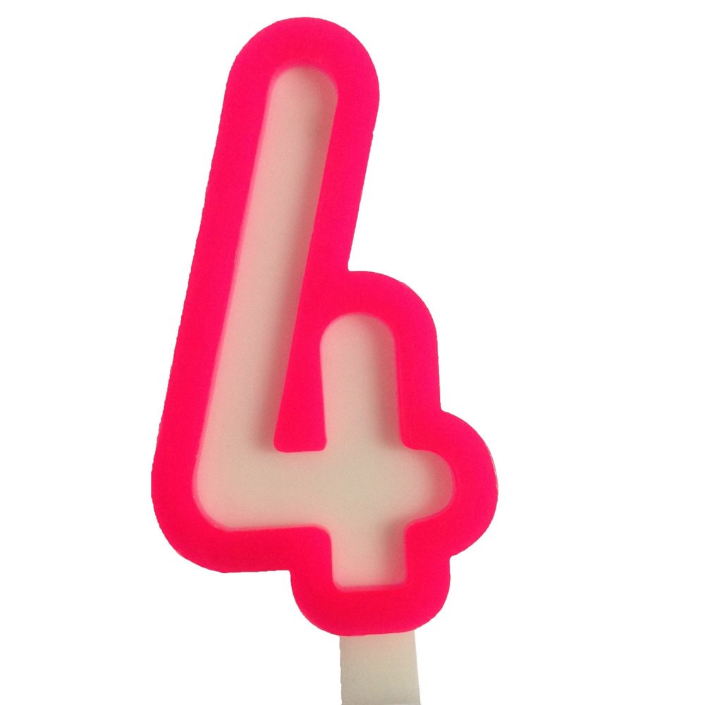 Funcart Pink and White Numerical 4 Style Candle for 4th Birthday Decoration/Cake Topper,Cake Decoration,Birthday Decoration