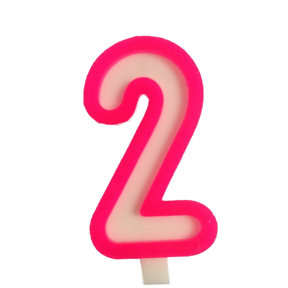 Funcart Pink and White Numerical 2 Style Candle for 2nd Birthday Decoration/Cake Topper,Cake Decoration,Birthday Decoration