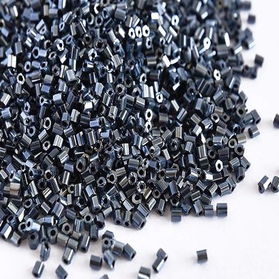 The Design Cart Opaque Luster Black 2 Cut Beads/Glass Seed Beads (6/0-3.5 mm, 100 Grams) Standard Quality, for Jewellery Making, Beading, Embroidery, Art and Craft
