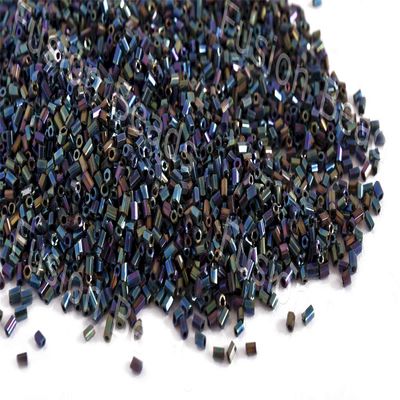 The Design Cart Iris Purple 2 Cut Glass Seed Beads/Cut Dana Beads (11/0-2.0 mm, 100 Grams) Standard Quality, for ? Jewellery Making, Beading, Embroidery, Art and Craft
