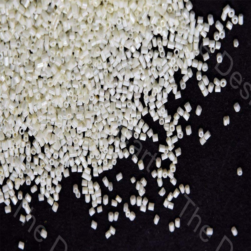 The Design Cart Cream Dyed 2 Cut Seed Beads for Jewellery Making, Embroidery, Beading, Art and Craft Supplies (11/0-2.0 mm / 100 Grams)