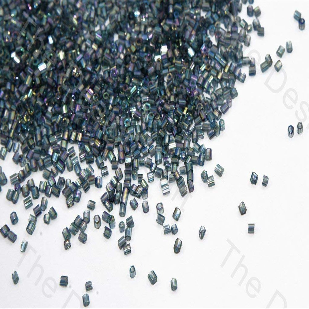 The Design Cart Sapphire Blue Rainbow 2 Cut Seed Beads for Jewellery Making, Embroidery, Beading, Art and Craft Supplies (11/0-2.0 mm / 100 Grams) Standard Quality