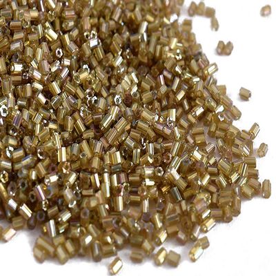 The Design Cart Transparent Rainbow Golden 2 Cut Beads/Glass Seed Beads (15/0-1.5 mm) (450 Grams) Standard Quality, for Jewellery Making, Beading, Arts and Crafts and Embroidery.