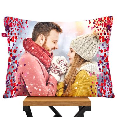 K1Gifts Personalized Satin Photo Pillow/Cushion (White, 12x15 Inch)