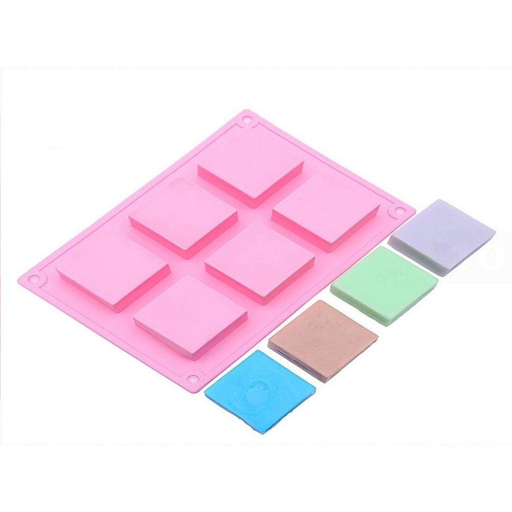 Cake Decor Silicone 6 Cavity Square Soap Mold