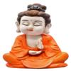 eCraftIndia Polyresin Buddha Head Idol (10.99 cm x 16.98 cm x 19.98 cm, Orange) view 1