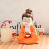 eCraftIndia Polyresin Buddha Head Idol (10.99 cm x 16.98 cm x 19.98 cm, Orange) view 2