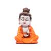 eCraftIndia Polyresin Buddha Head Idol (10.99 cm x 16.98 cm x 19.98 cm, Orange) view 3