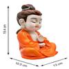 eCraftIndia Polyresin Buddha Head Idol (10.99 cm x 16.98 cm x 19.98 cm, Orange) view 4