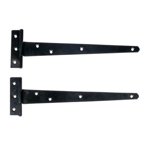Adonai Hardware Makheloth Antique Iron Light Duty T-Hinge (10 Inch x 2pack, Black Powder Coated)