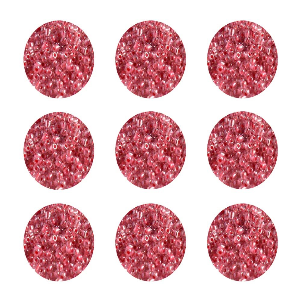 The Design Cart Pink Inside Round Seed Beads for Jewelry Making, Bracelet, Necklace, Dress Material,Embriodery Size-6/0-3.5 mm, Pack of 450 Grams