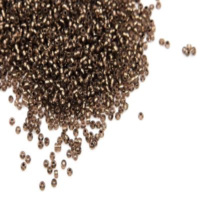 The Design Cart Silverline Smoke Brown Round Seed Beads for Jewellery Making, Embroidery, Beading, Art and Craft Supplies (11/0-2.0 mm / 450 Grams) Standard Quality
